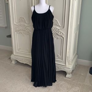 Black pleated spaghetti strap dress